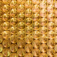 Top Down View, Abstract Flat Industrial Close Up Background Of Shiny Brass Metal Threaded Hexagonal Fitting Part