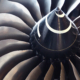 Close Up Of The Propeller Of A Jet Aeroplane Engine